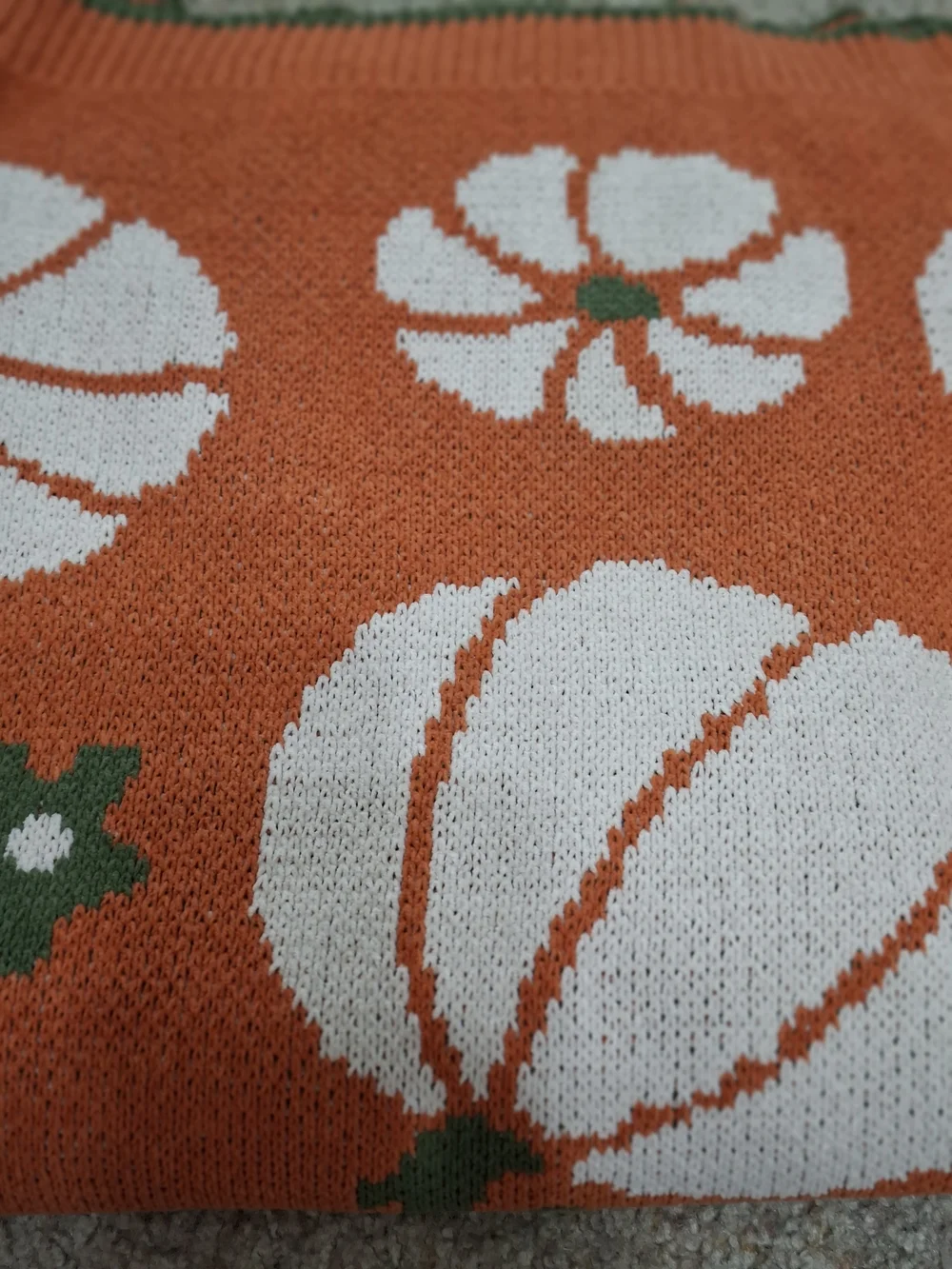 Pumpkin Season Orange Chenille Jacquard Throw Blanket and Rae Dunn Jar